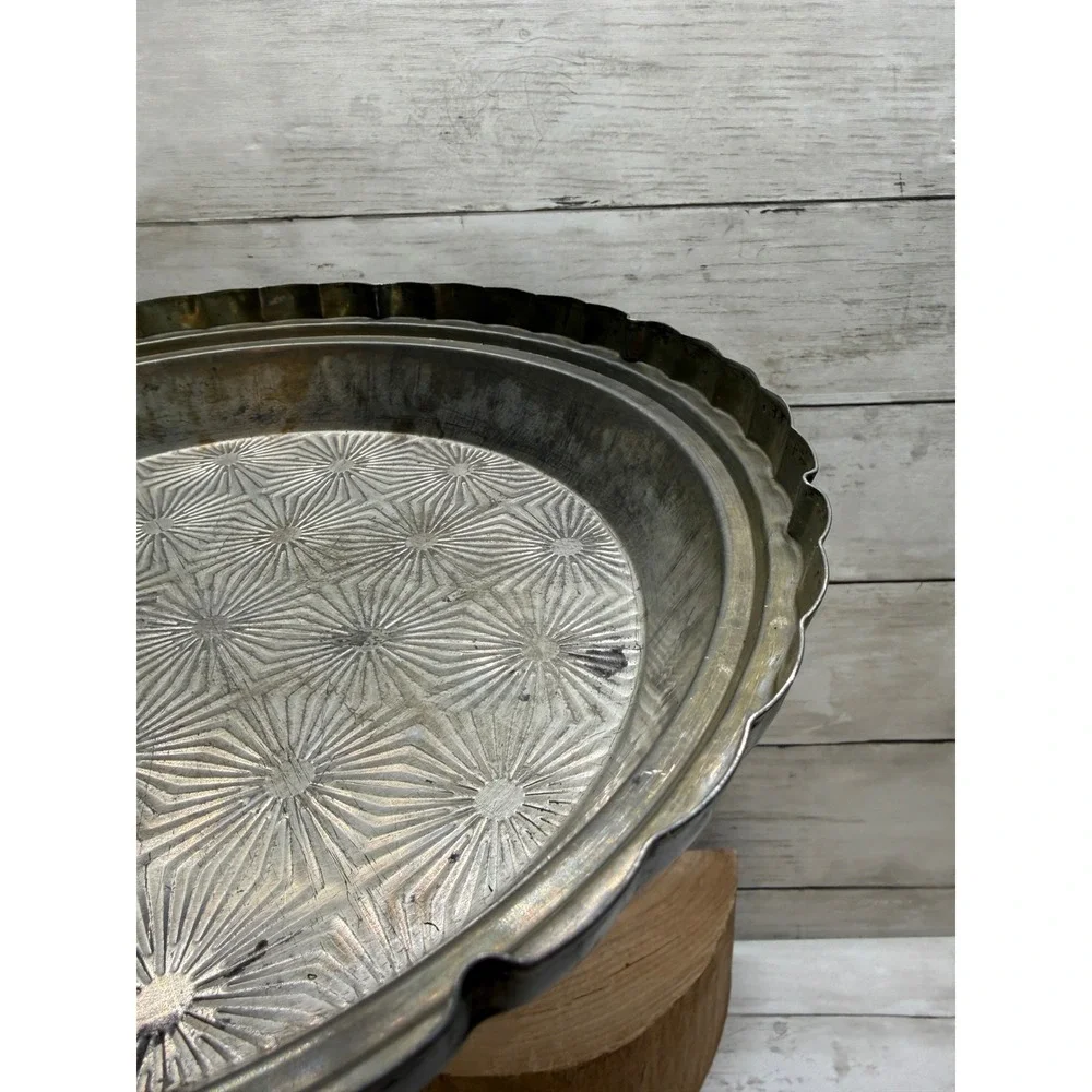 Vintage New Ovenex Starburst Baking Pan Scalloped Edge Tin N 710-10 USA 10 Inch